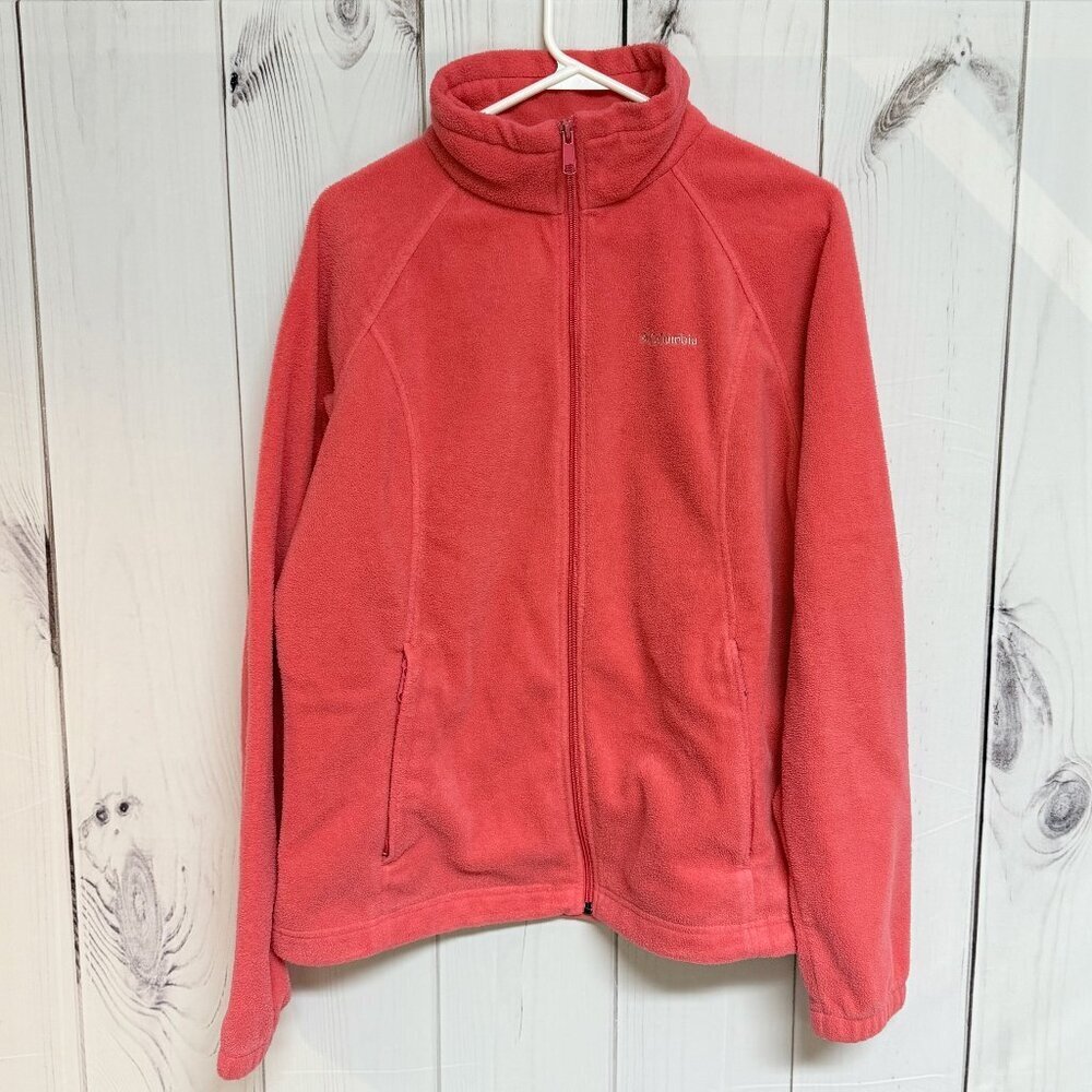 Columbia Benton Springs Full-Zip Fleece Jacket XL Coral EUC